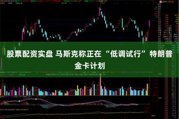股票配资实盘 马斯克称正在 “低调试行” 特朗普金卡计划